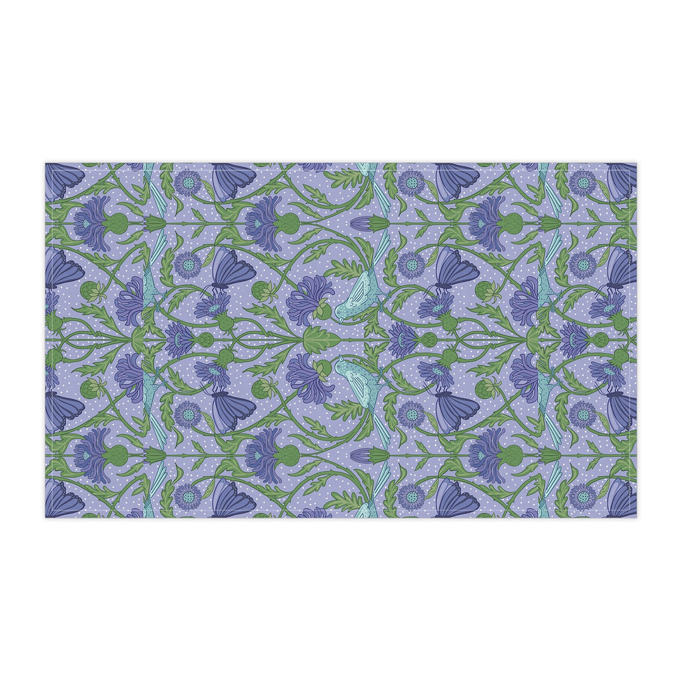 Thumbnail: Botanical Bird Cotton or Polyrster Tea Towels – Vibrant Floral Kitchen Decor