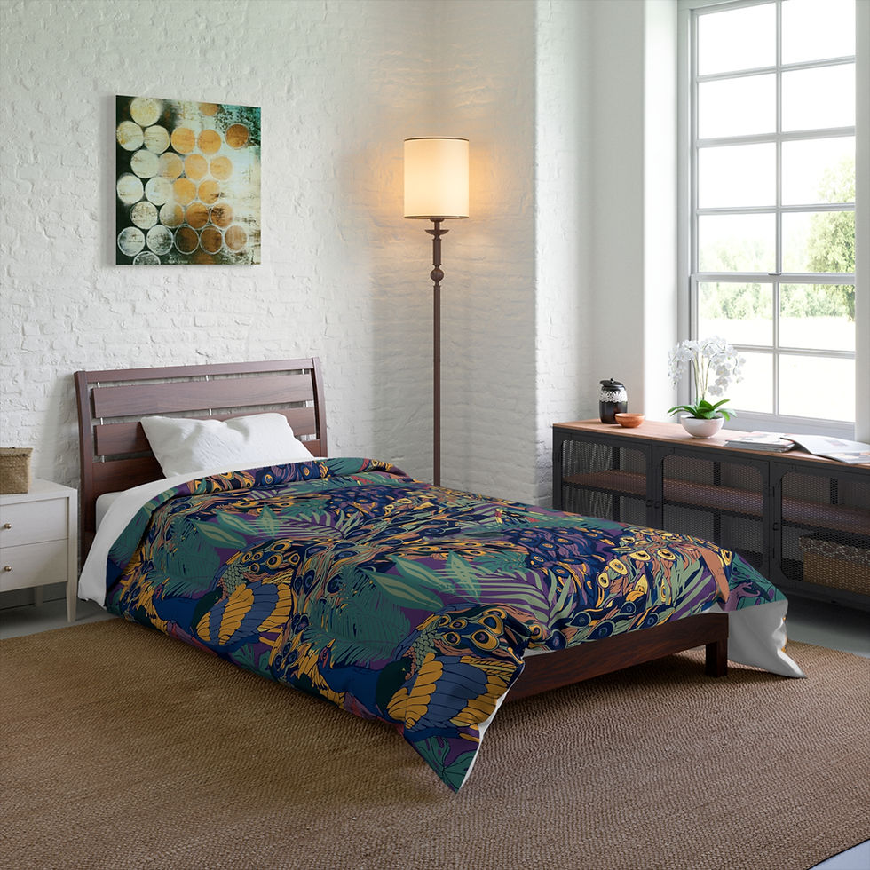Thumbnail: Colorful Peacock Comforter