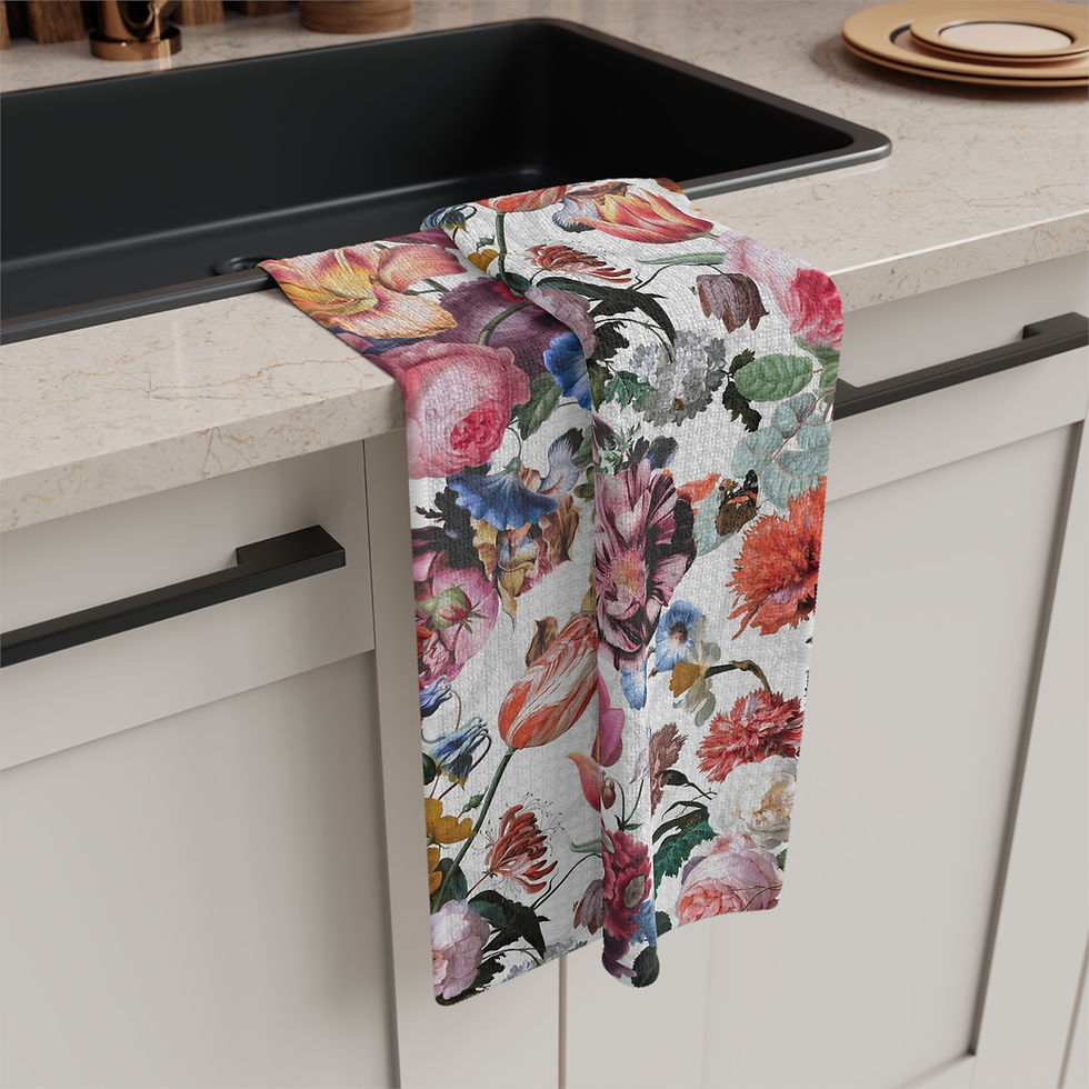 Thumbnail: Bloom Couture  Microfiber Tea Towel — Vintage Garden Kitchen Towel
