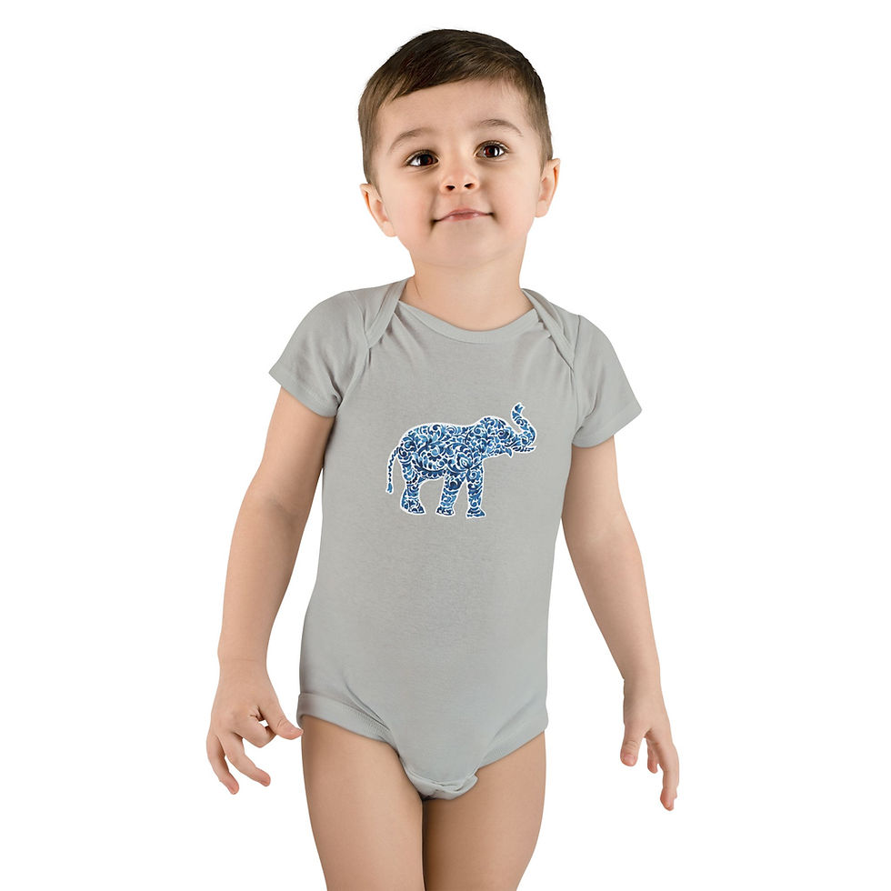 Thumbnail: Elephant Design Baby Onesie, Cute Baby Outfit