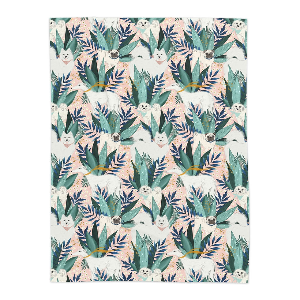 Thumbnail: Doggy Love in the Jungle Sherpa Blanket