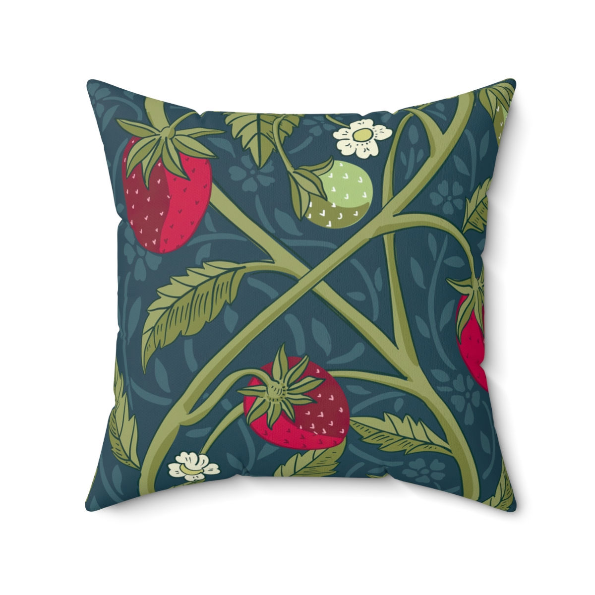 Morris Strawberry Faux Suede Square Pillow