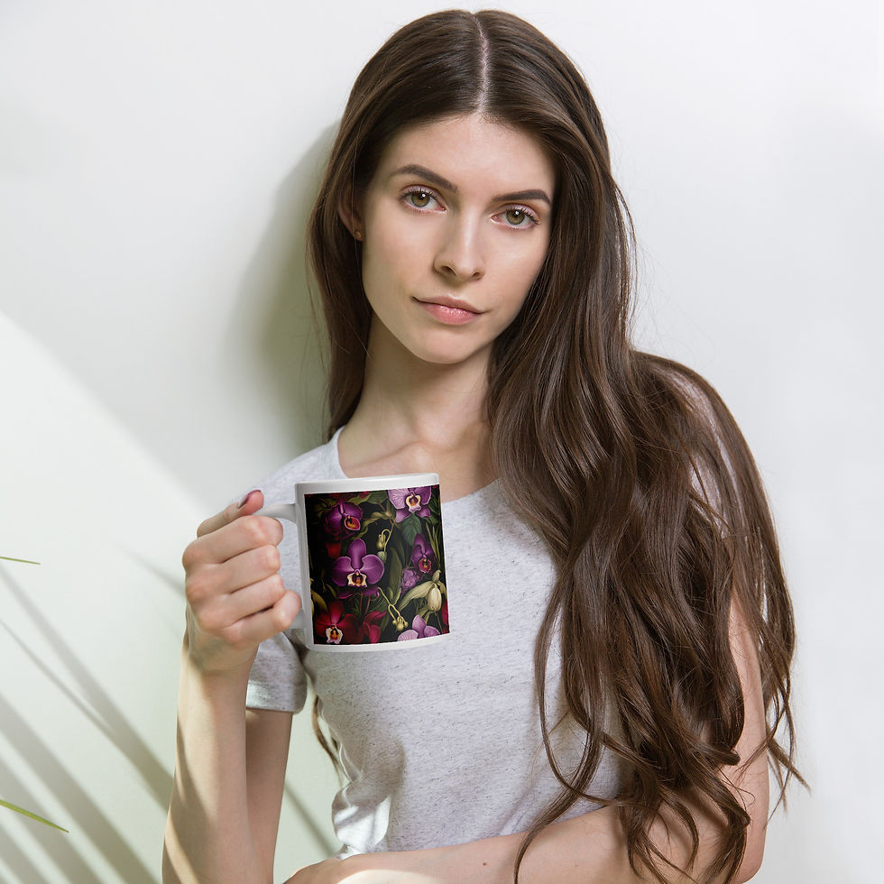 Thumbnail: Deep Purples Orchid glossy mug