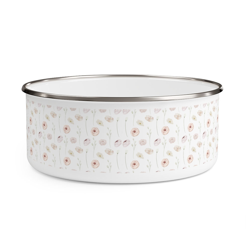 Thumbnail: Pink Singular Floral  Enamel Bowl