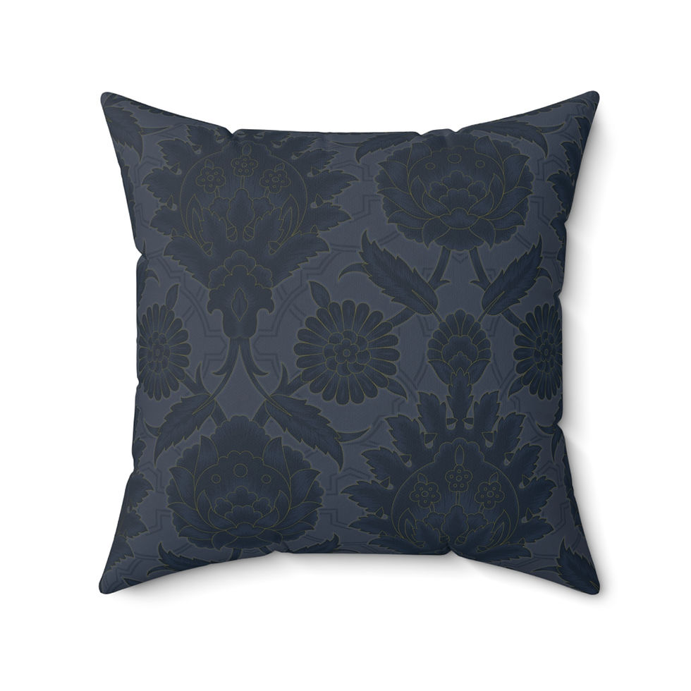 Thumbnail: Mughasa (midnight)Spun Polyester Square Pillow