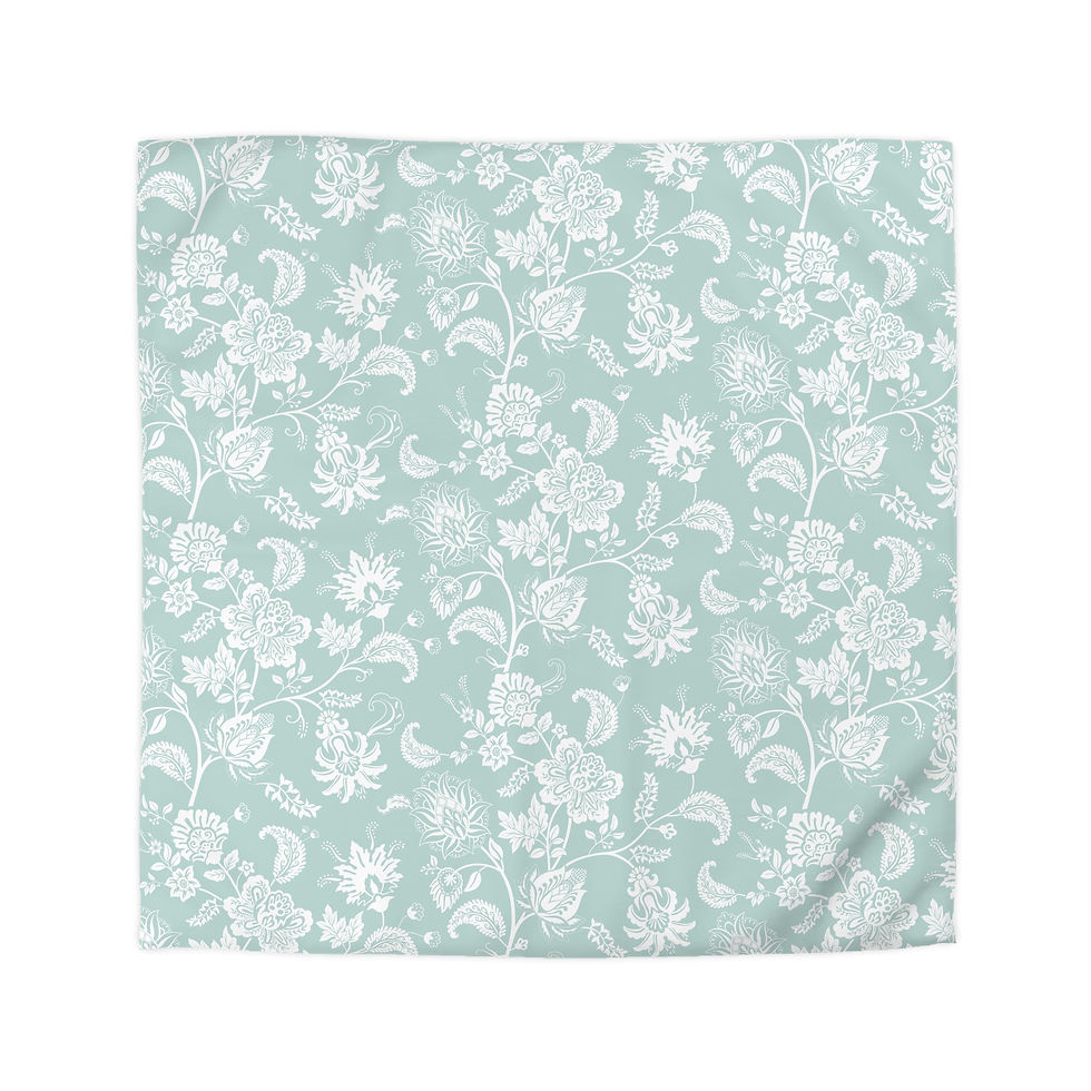 Thumbnail:  Dempsey Blue Mountain Stream Charming Floral Microfiber Duvet Cover