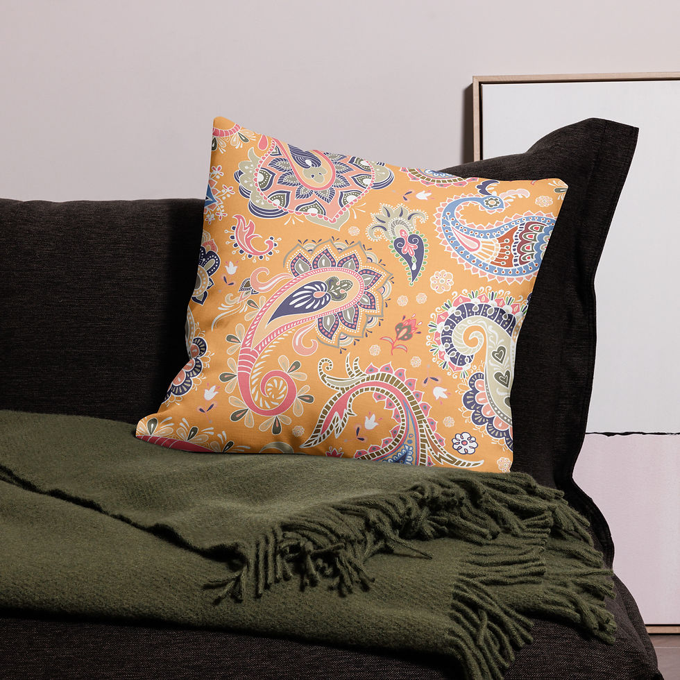 Thumbnail: Peachy Paisley Premium Pillow Case