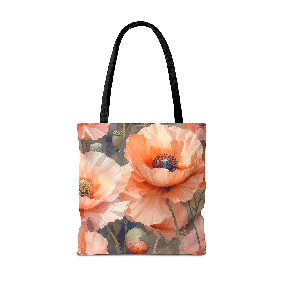Thumbnail: Sunny Poppies Floral Tote Bag, Boho Chic Handbag
