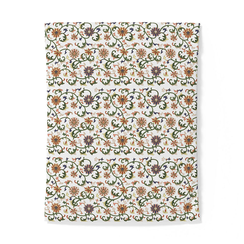 Thumbnail: Bohemian Floral Cotton Duvet Cover — Vintage Vine Pattern