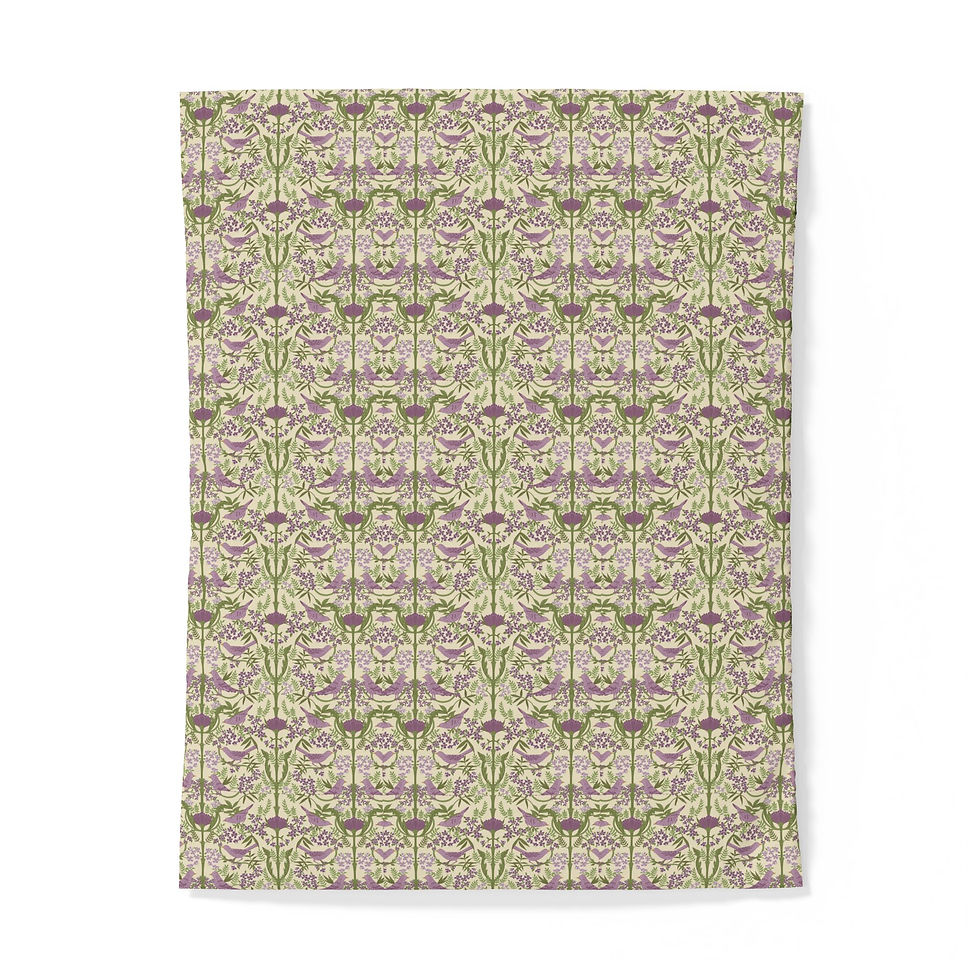 Thumbnail: Lavender & Sage Floral Vintage Cotton Duvet Cover 