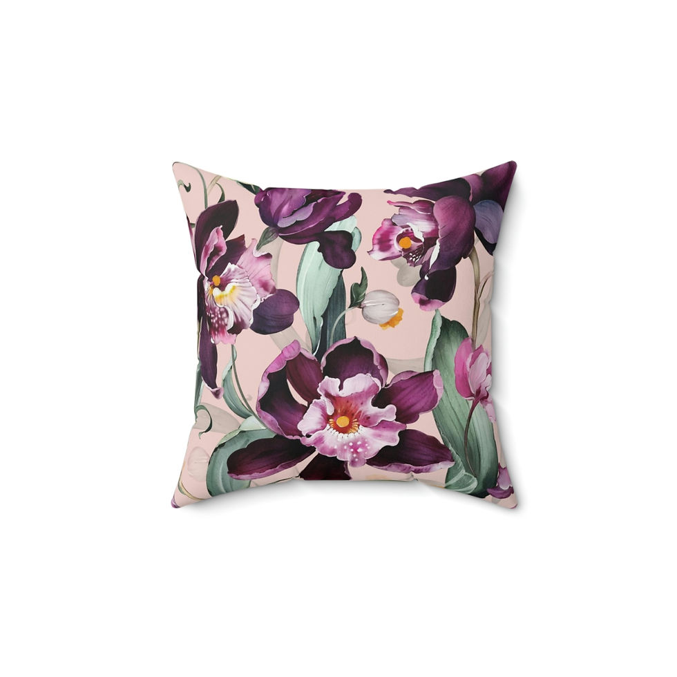 Thumbnail: Purple Iris Spun Polyester Square Pillow