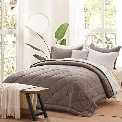 Thumbnail: SunStyle Home All Season 100% Microfiber Down Alternative Comforter Set for Que