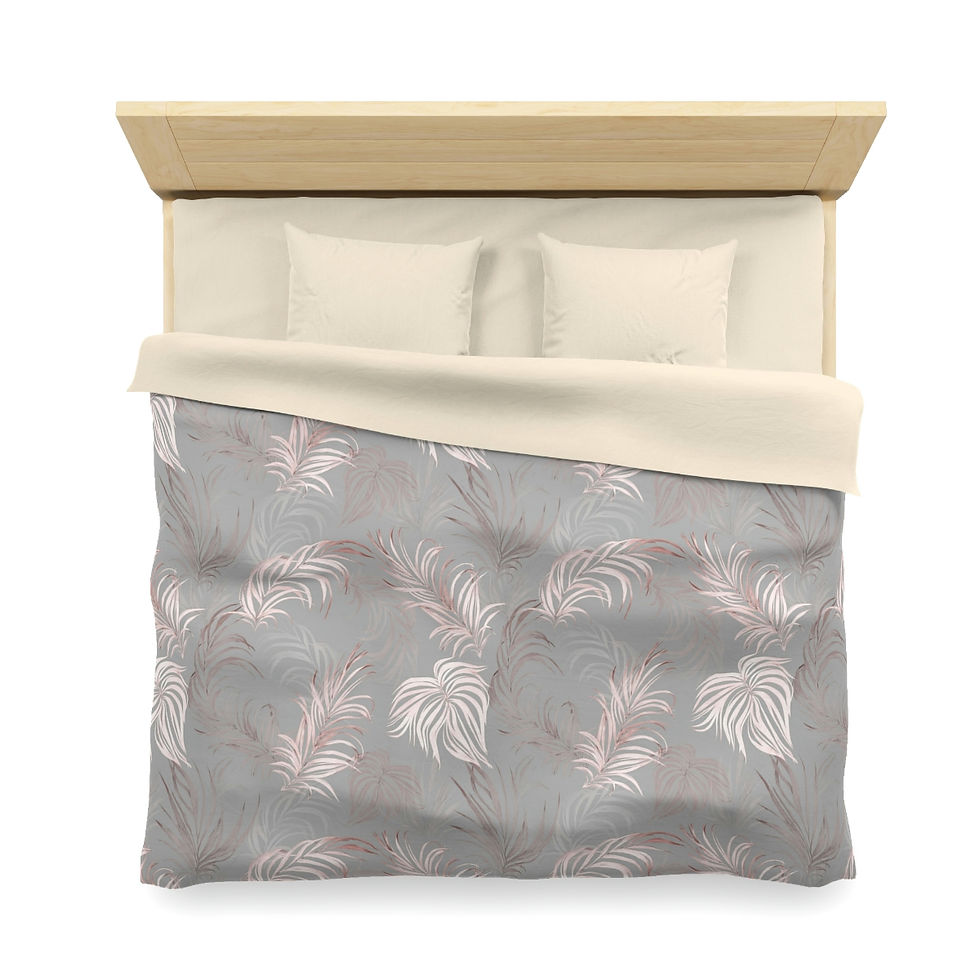 Thumbnail: Pink Palm Microfiber Duvet Cover