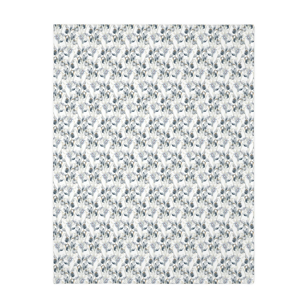 Thumbnail: Soft Blue Velveteen Minky Blanket (Two-sided print)
