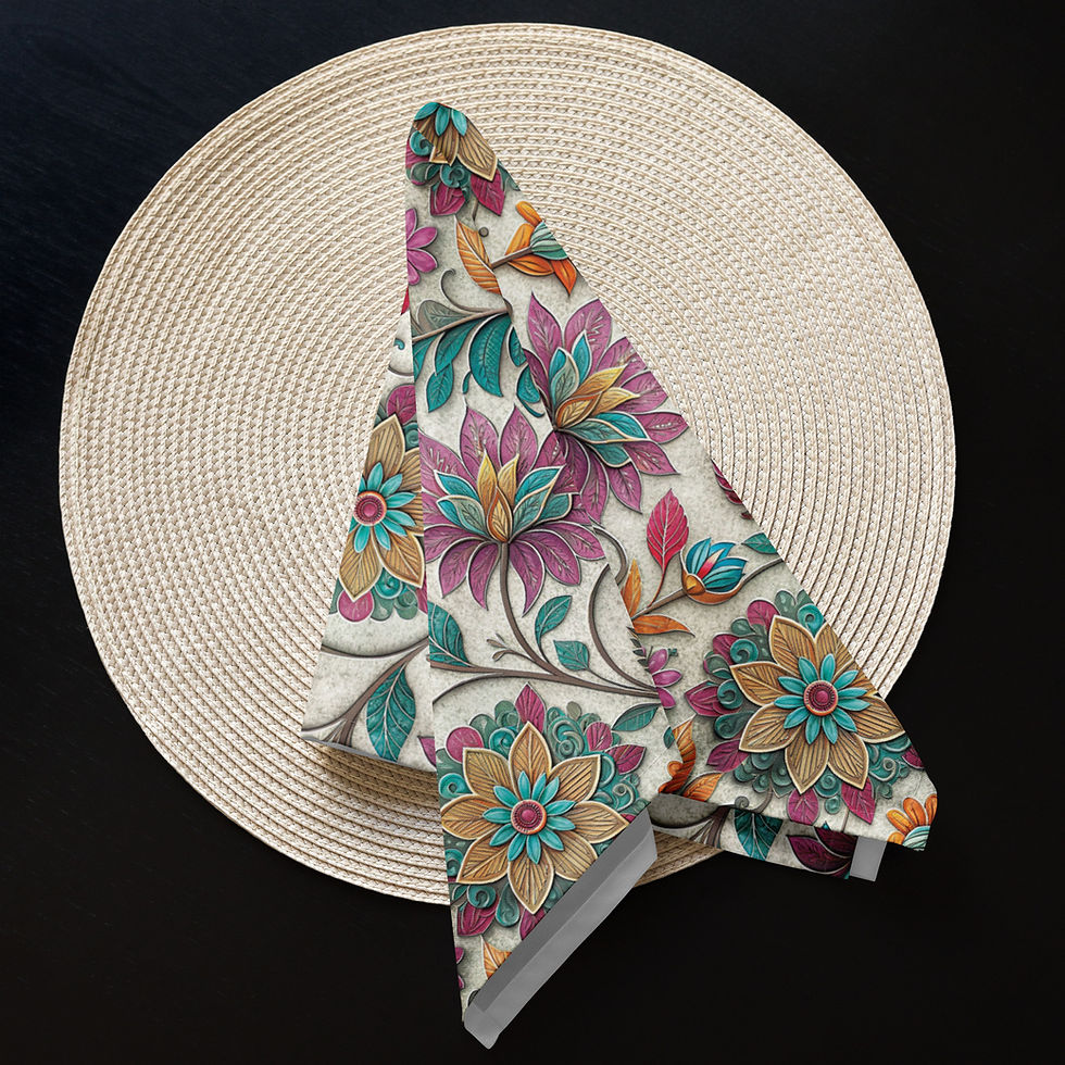 Thumbnail: Embossed Garden Cloth napkin set