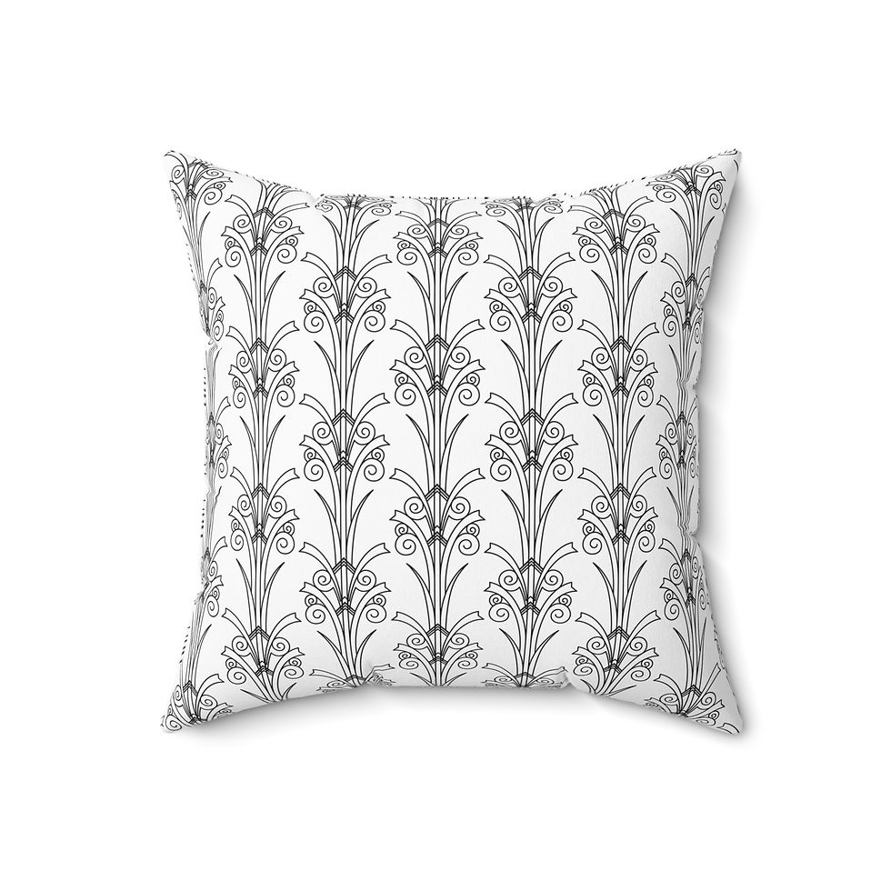 Thumbnail: Art Nouveau Square Pillow - Home Decor, Stylish Throw Cushion