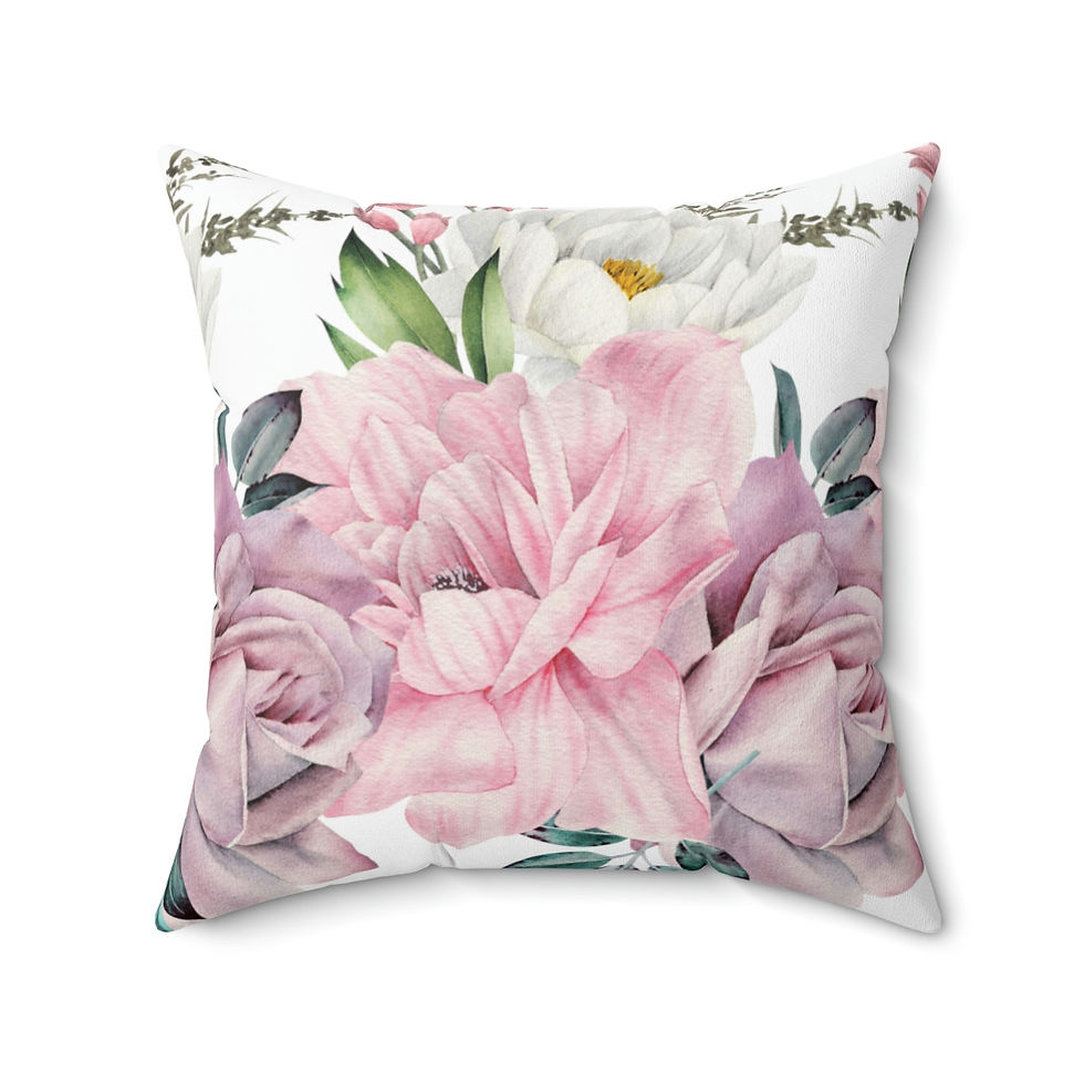 Thumbnail: Peonies Spun Polyester Square Pillow