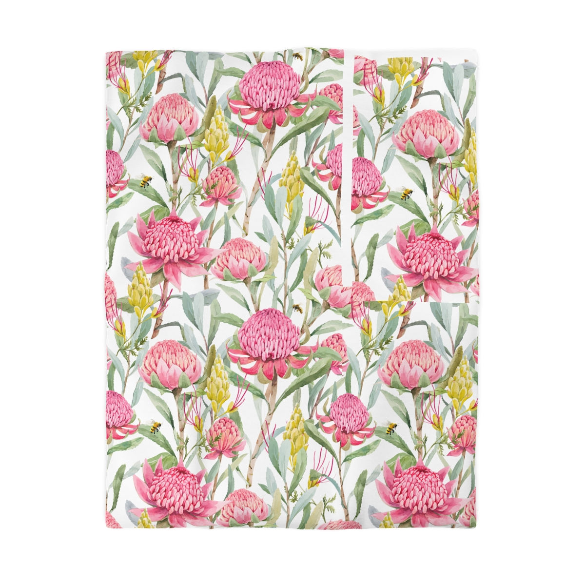 Honey Bee Flowers Microfiber Duvet Cover