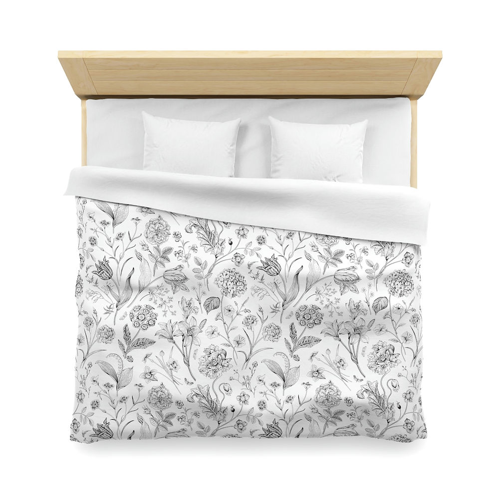 Thumbnail: Classic Floral Microfiber Duvet Cover