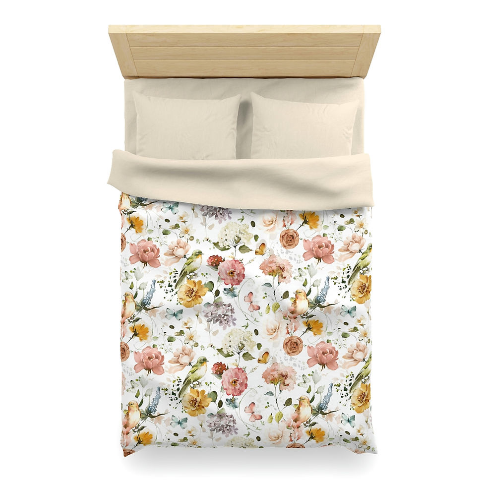 Thumbnail: Summer Garden (yellow) Microfiber Duvet Cover