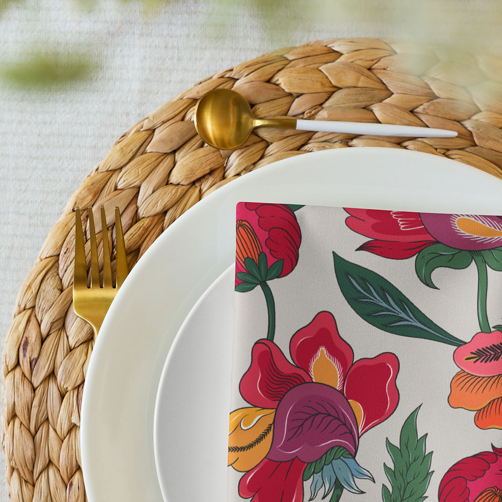 Thumbnail: Sari (White) Cloth napkin set