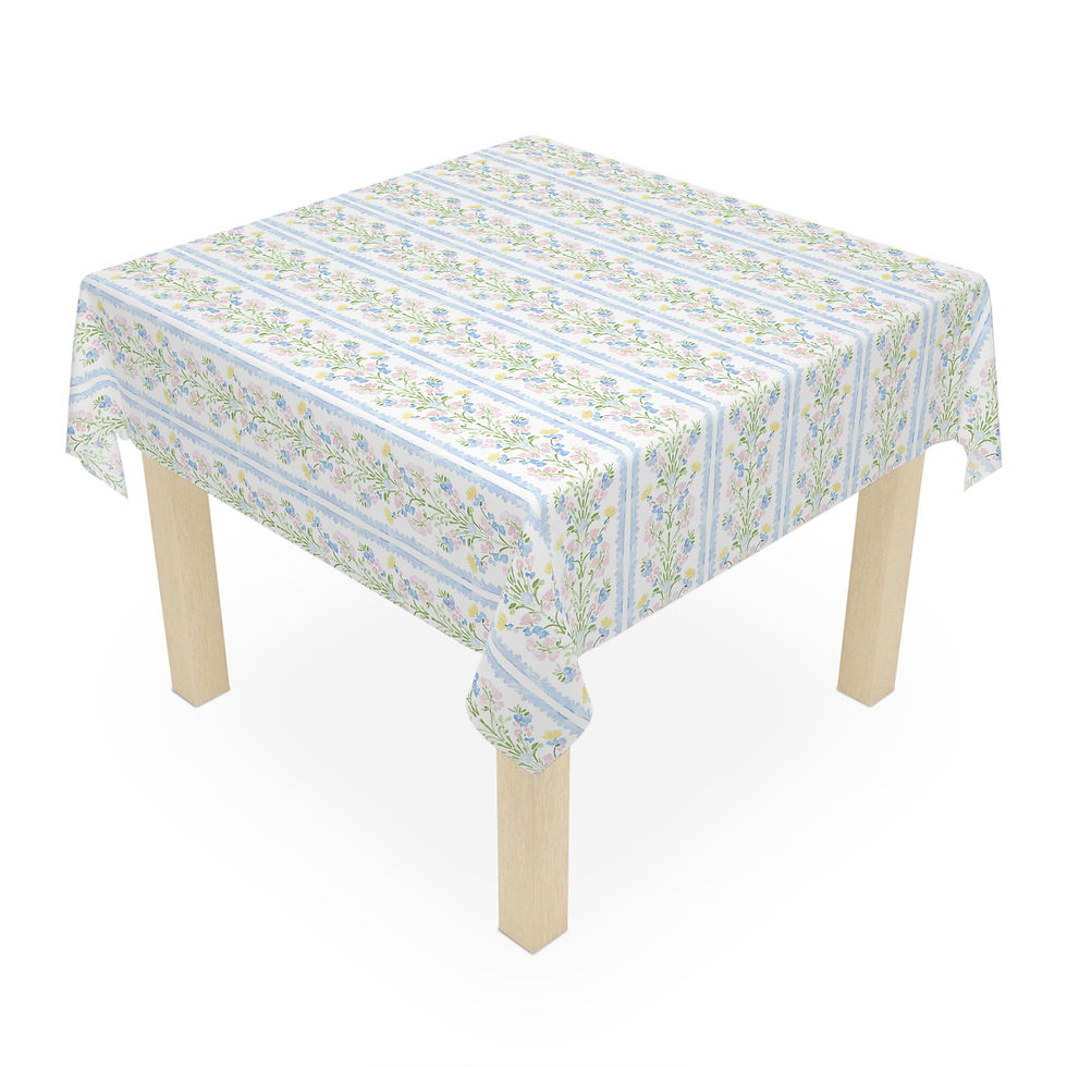 Thumbnail:  Shabby Chic Floral Stripes Tablecloth 