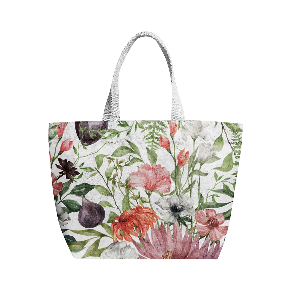 Thumbnail: Lovely Garden Heavy Duty and Strong Natural Canvas Tote Bags