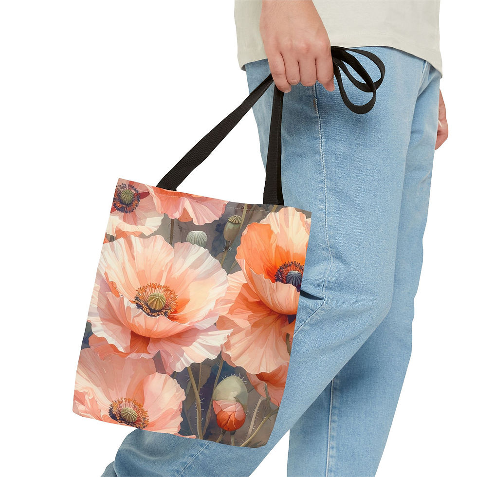 Thumbnail: Sunny Poppies Floral Tote Bag, Boho Chic Handbag