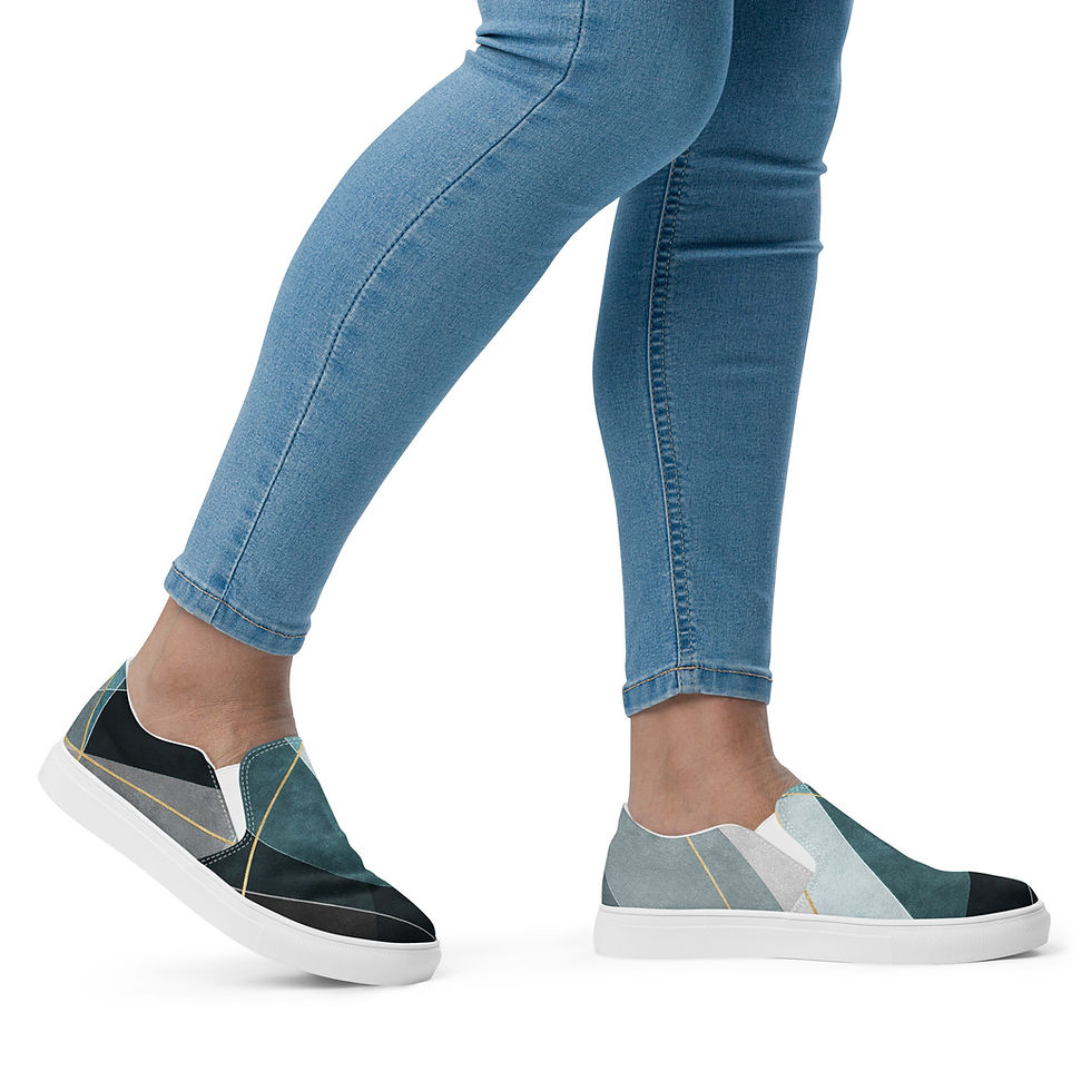 Thumbnail: Circles and Lines Women’s slip-on canvas shoes