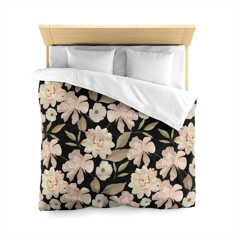Thumbnail: White Roses Microfiber Duvet Cover