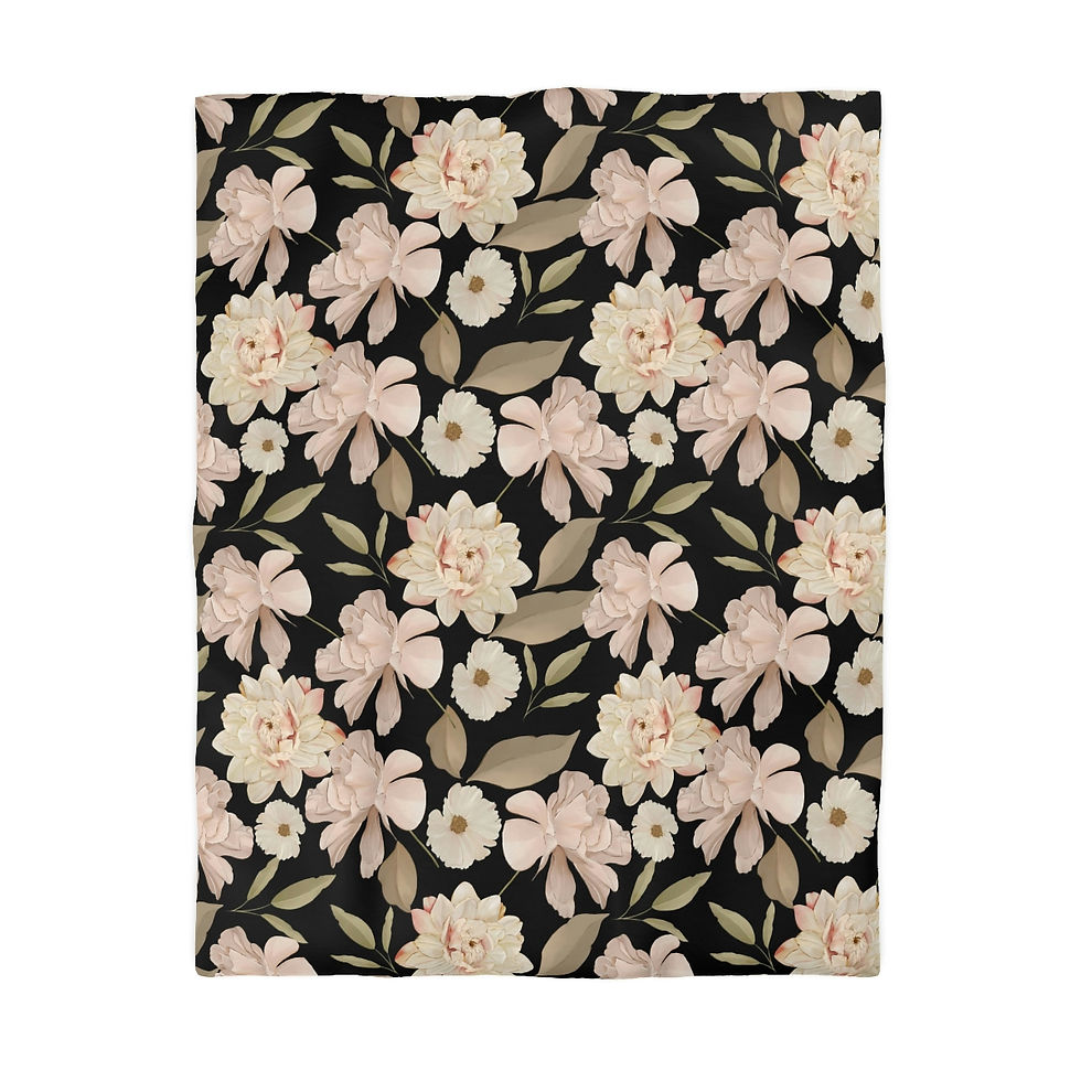 Thumbnail: White Roses Microfiber Duvet Cover
