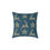 Thumbnail: Golden Reindeer and Stars (Aqua Emerald Green) Spun Polyester Pillow