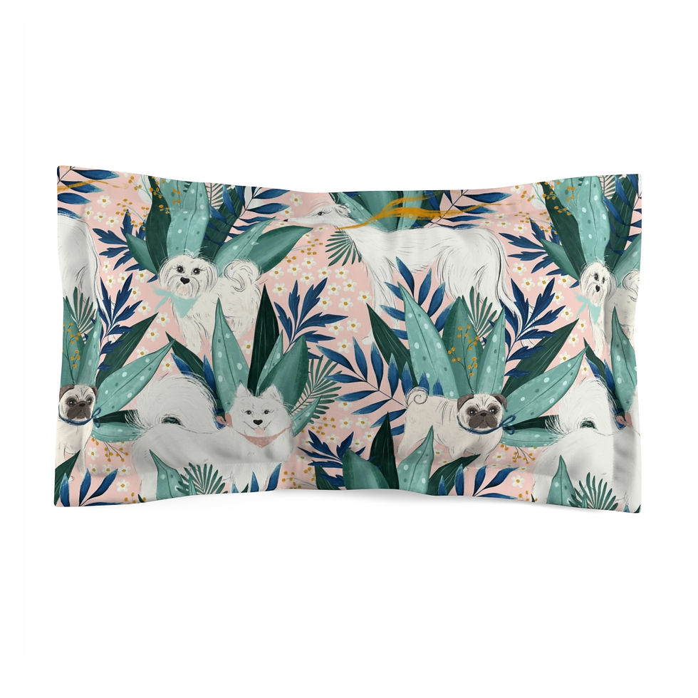 Thumbnail: Doggy Love in the Jungle Microfiber Pillow Sham