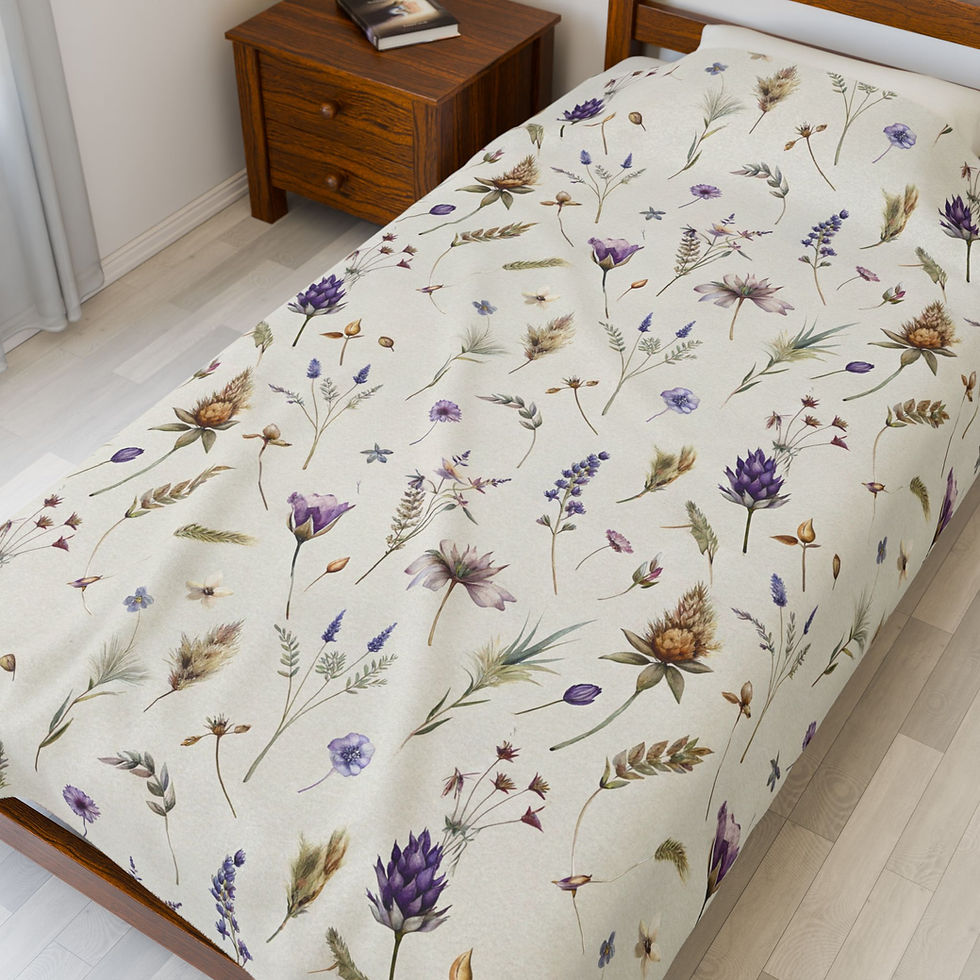 Thumbnail: Wildflower Lavender Floral Throw Blanket