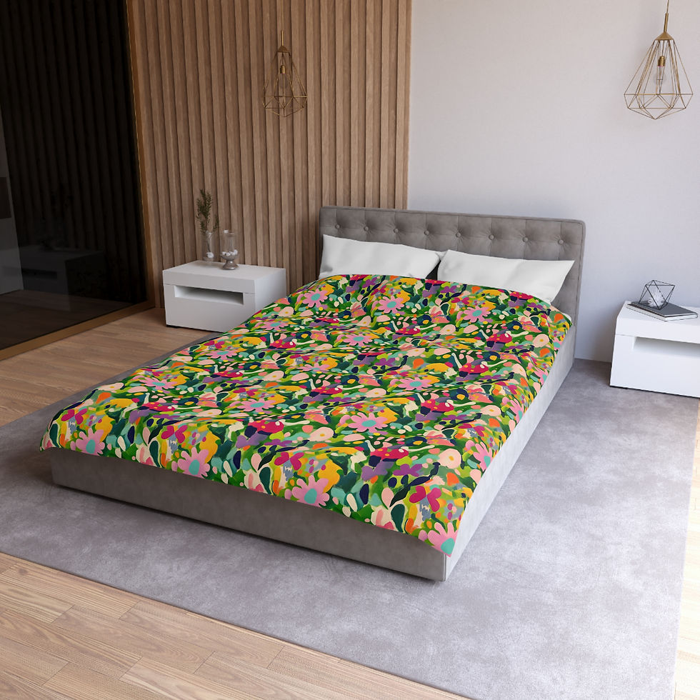 Thumbnail: Spring Color Duvet Cover - Cozy Botanical Bedding 