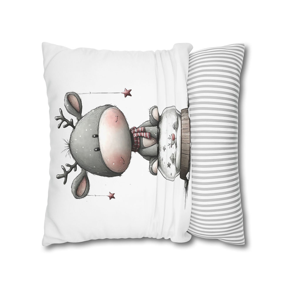 Thumbnail: Cute Bird Floral Pillowcase — Whimsical Nursery Square Throw Pillow