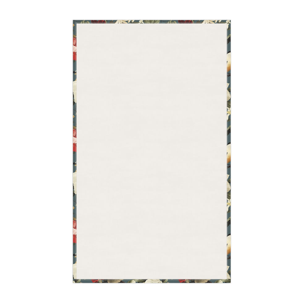 Thumbnail: Botanical Bird Kitchen Tea Towel — Floral Tropical Print Cotton-Blend Towel