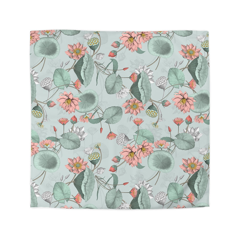 Thumbnail: Nelumbo Sage Microfiber Duvet Cover