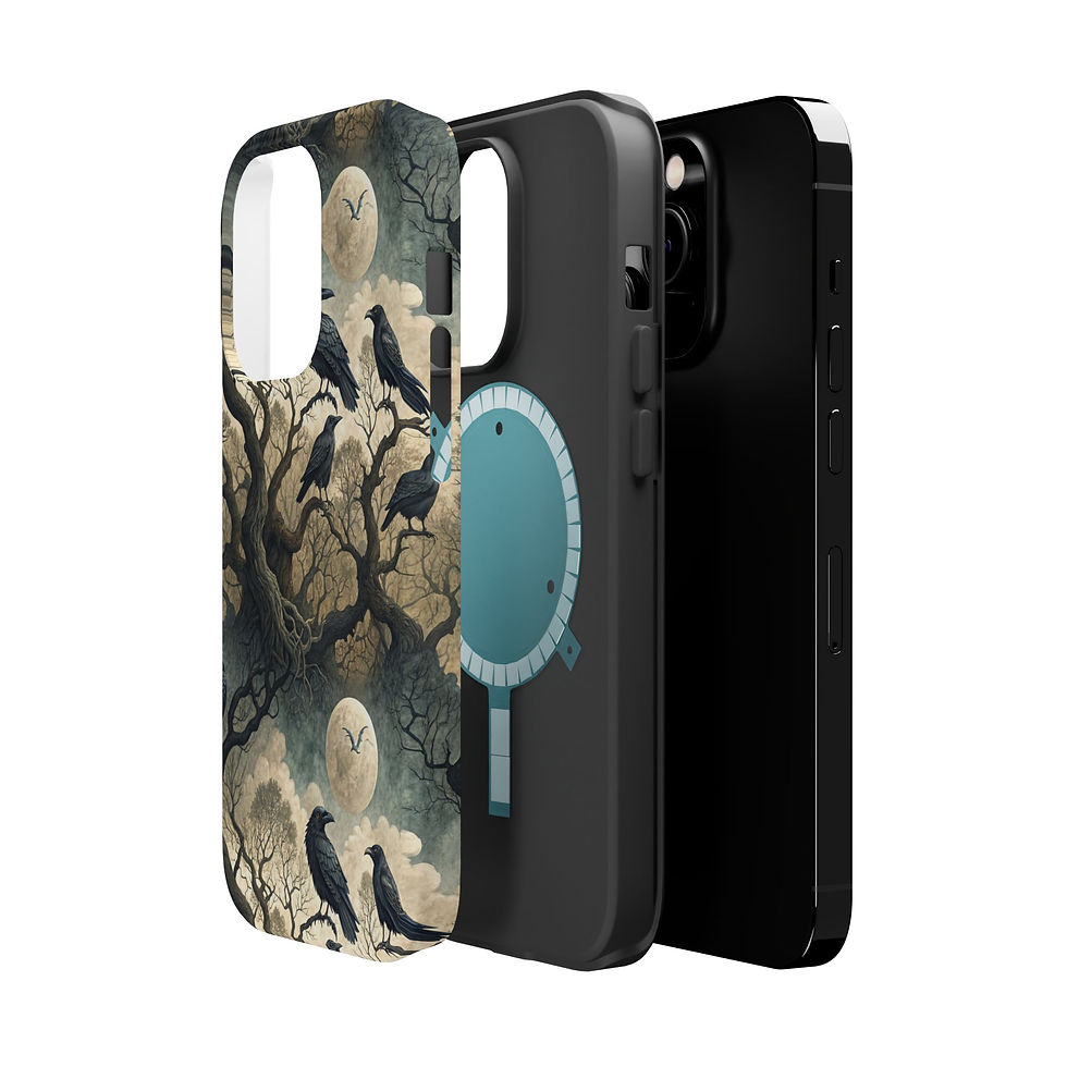 Thumbnail: Gothic Vulture Moon Phone Case — Magnetic Impact-Resistant