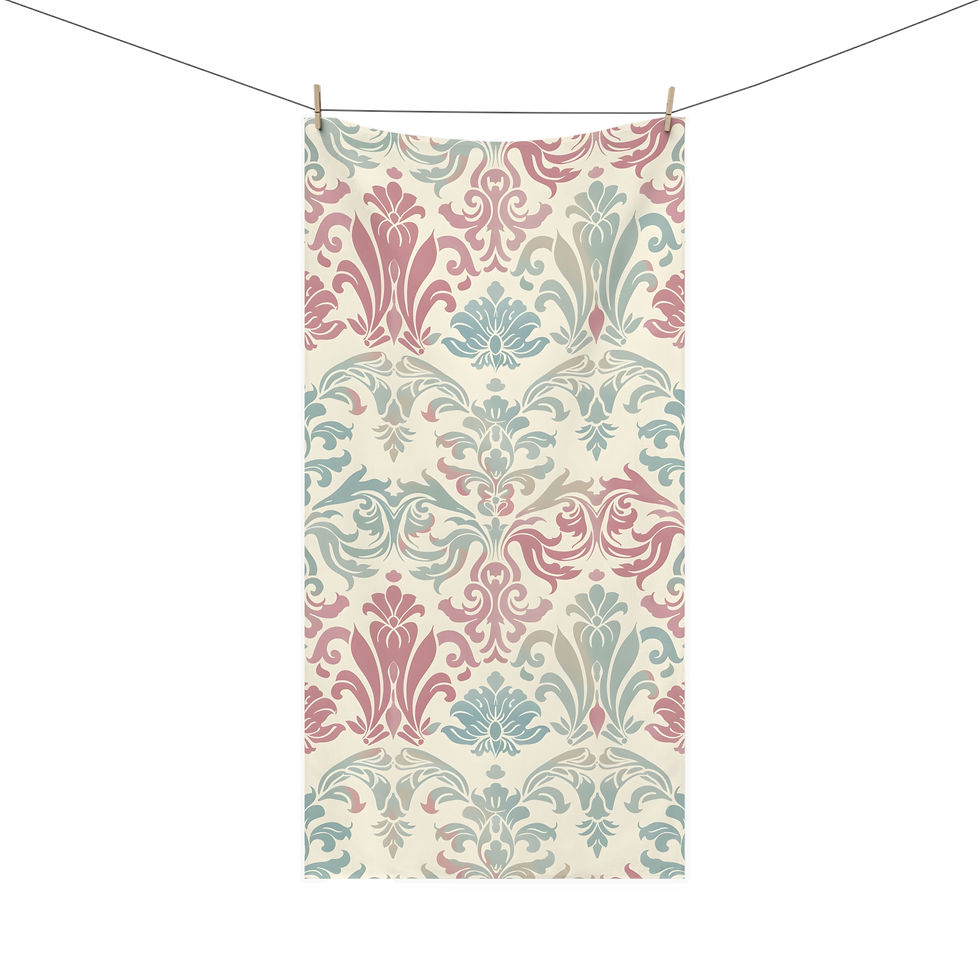 Thumbnail: Antique Vintage Elegant Floral Mink-Cotton Towel 
