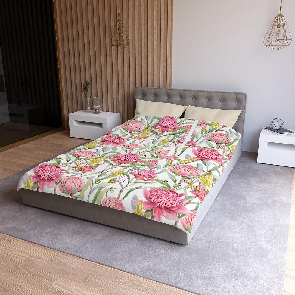 Thumbnail: Honey Bee Flowers Microfiber Duvet Cover