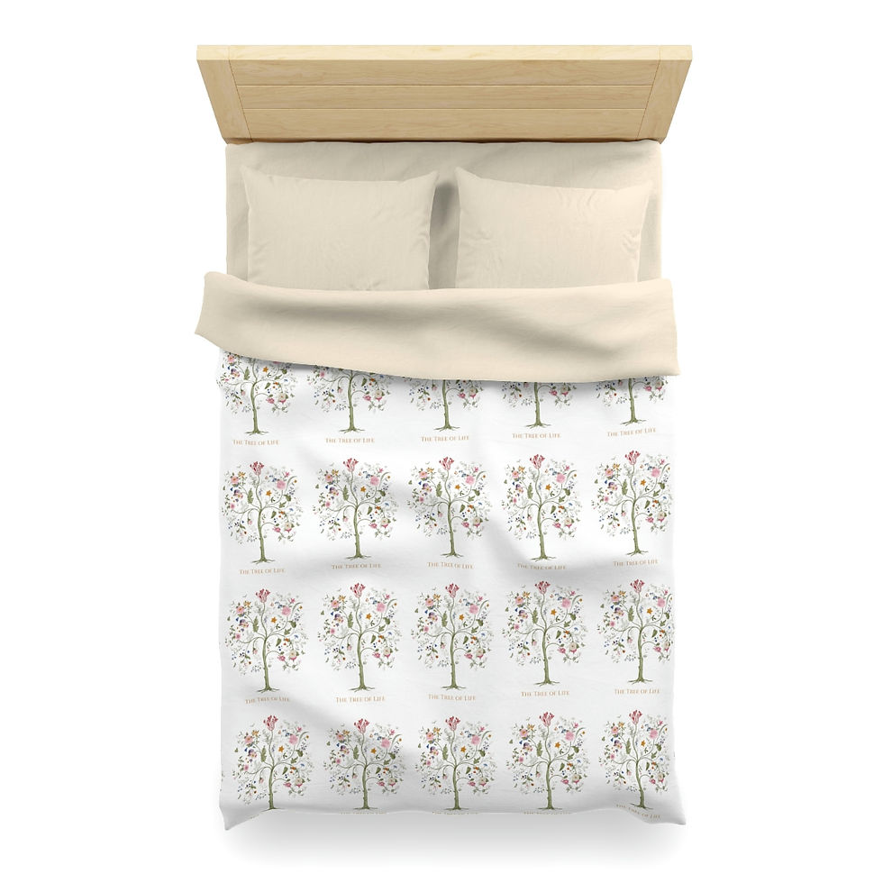 Thumbnail: Tree of Life (Color) Microfiber Duvet Cover