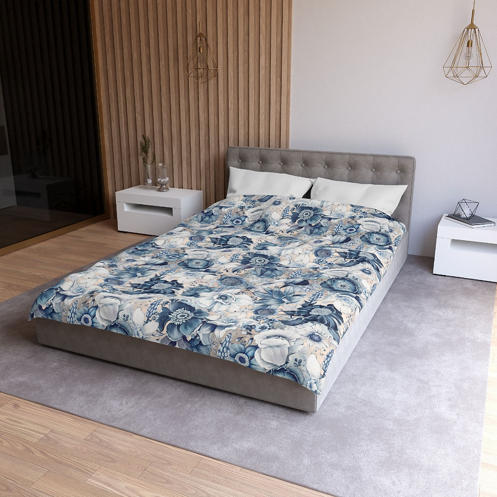 Thumbnail: Blue Garden Microfiber Duvet Cover