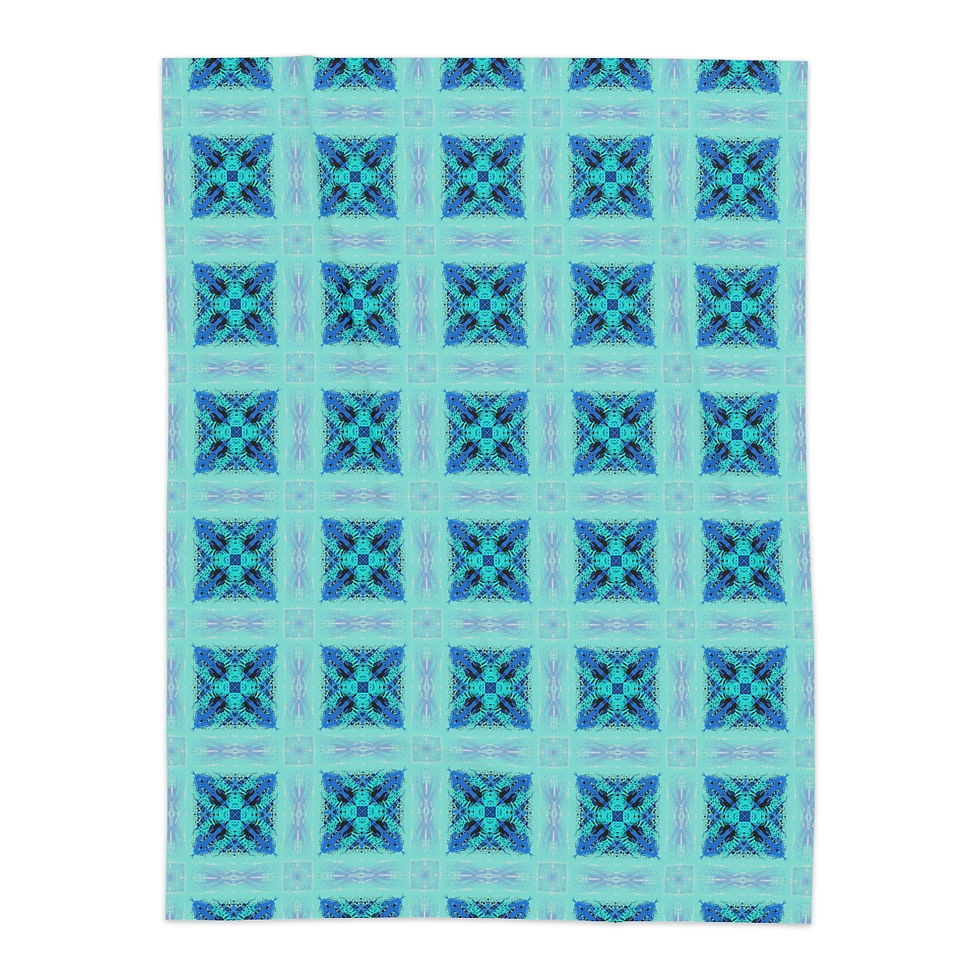Thumbnail: Copy of Design 20 Exotic  Blue  Sherpa Blanket