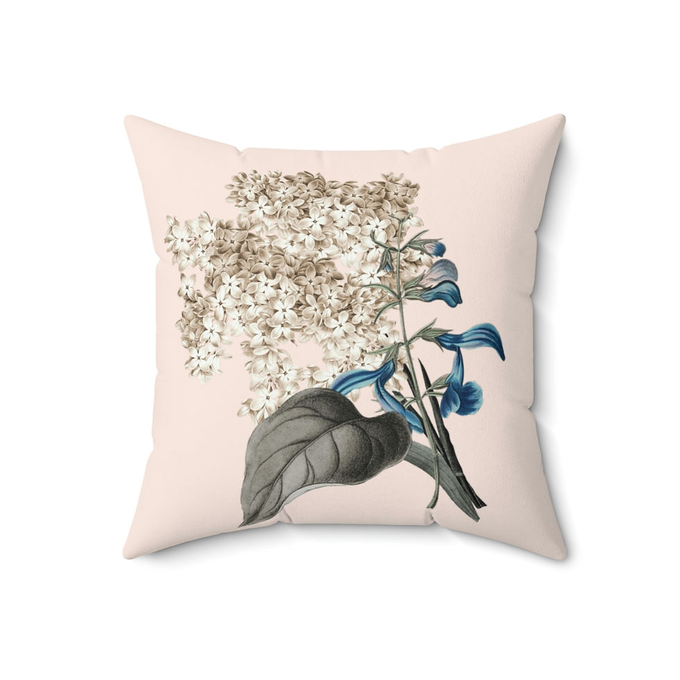 Thumbnail: Essence Blush w/Sprig Spun Polyester Square Pillow