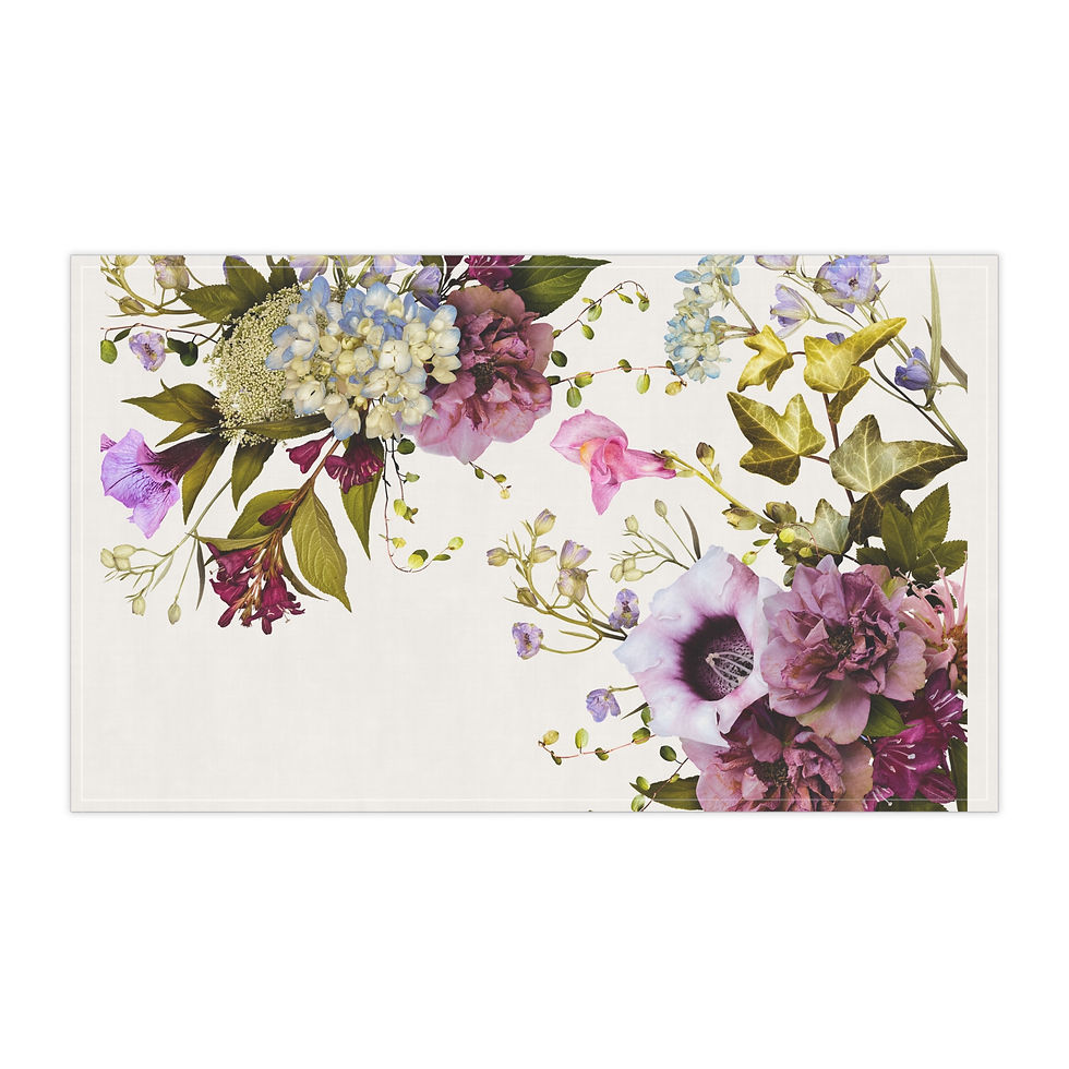 Thumbnail: Whisper Floral Cotton or Poly Tea Towels | Elegant Kitchen Decor