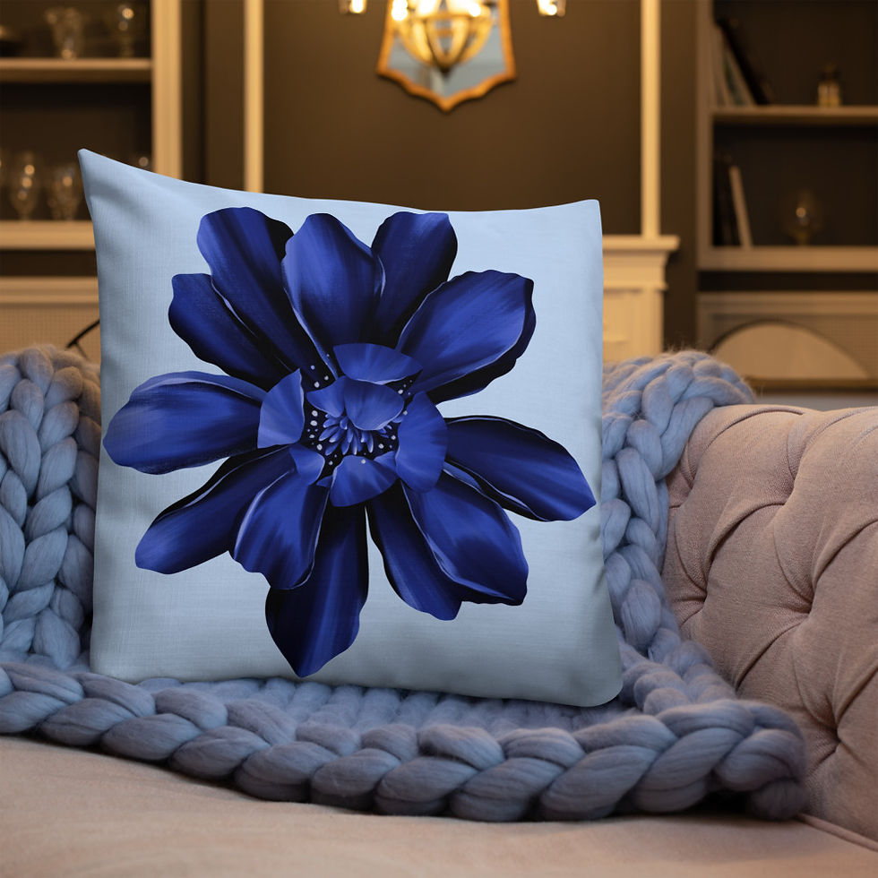Thumbnail: Early Spring Blue (Blue) Premium Pillow