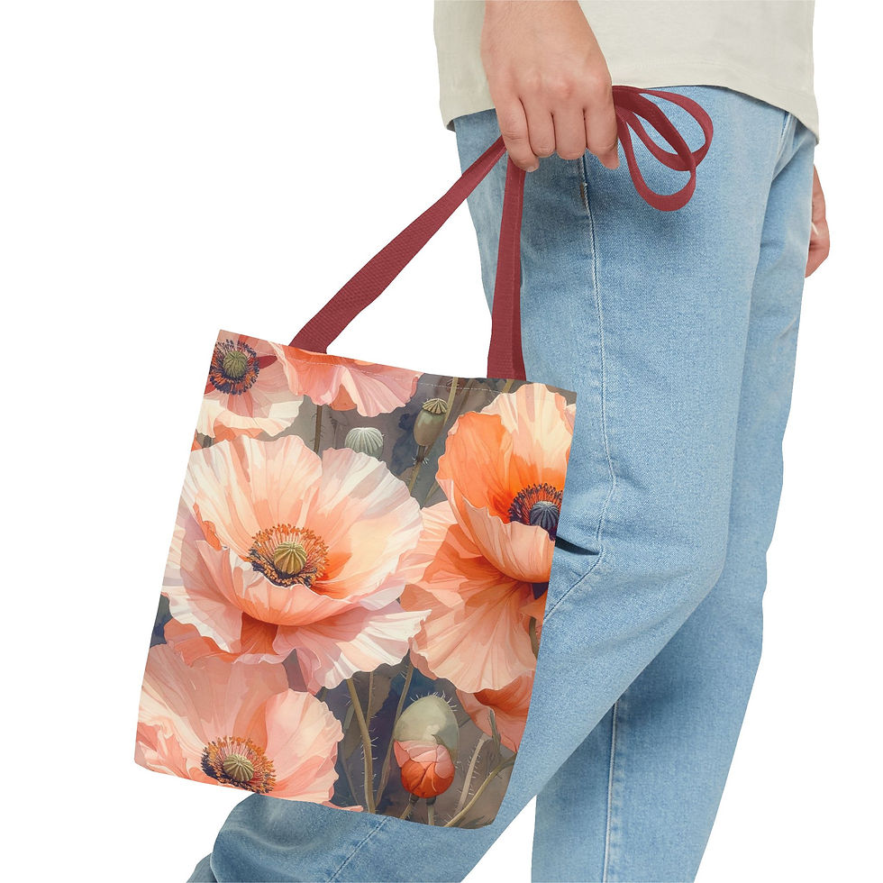 Thumbnail: Sunny Poppies Floral Tote Bag, Boho Chic Handbag