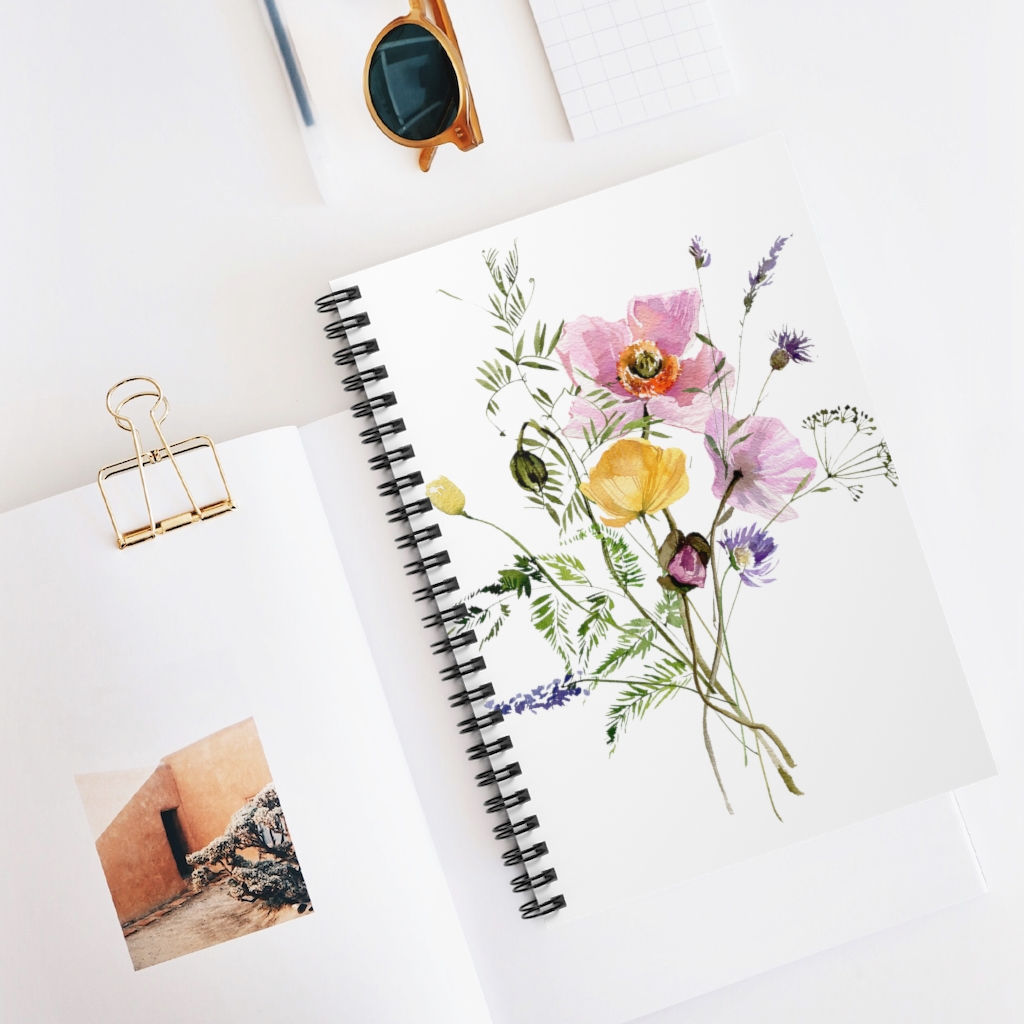 Icelandic Bouquet Spiral Notebook - Ruled Line