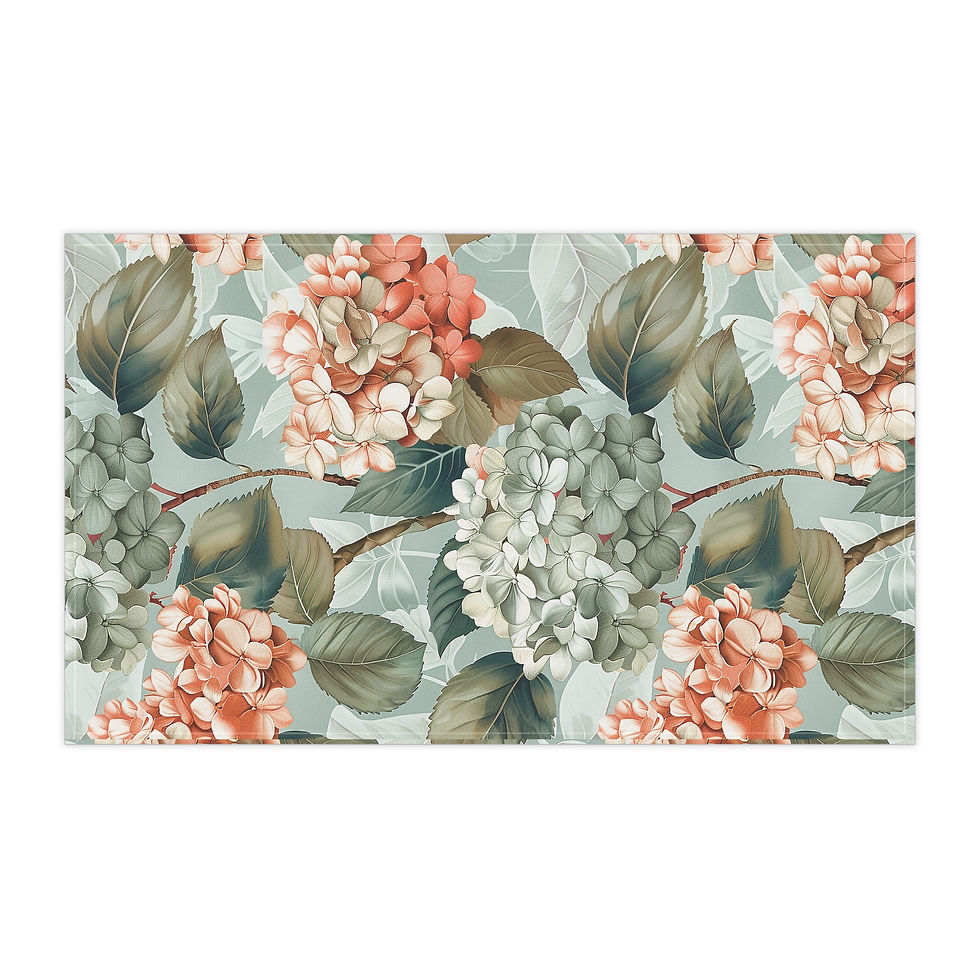 Thumbnail: Floral Hydrangea Tea Towels, Botanical Kitchen Decor